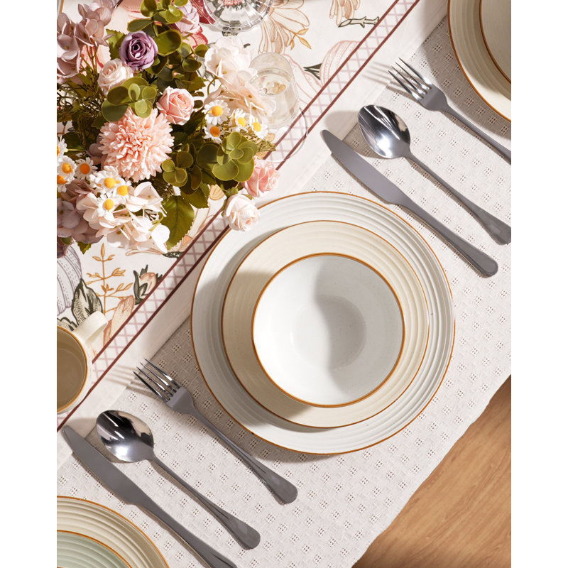Piece Stoneware Dinnerware Set - Service for 4, Multicolour