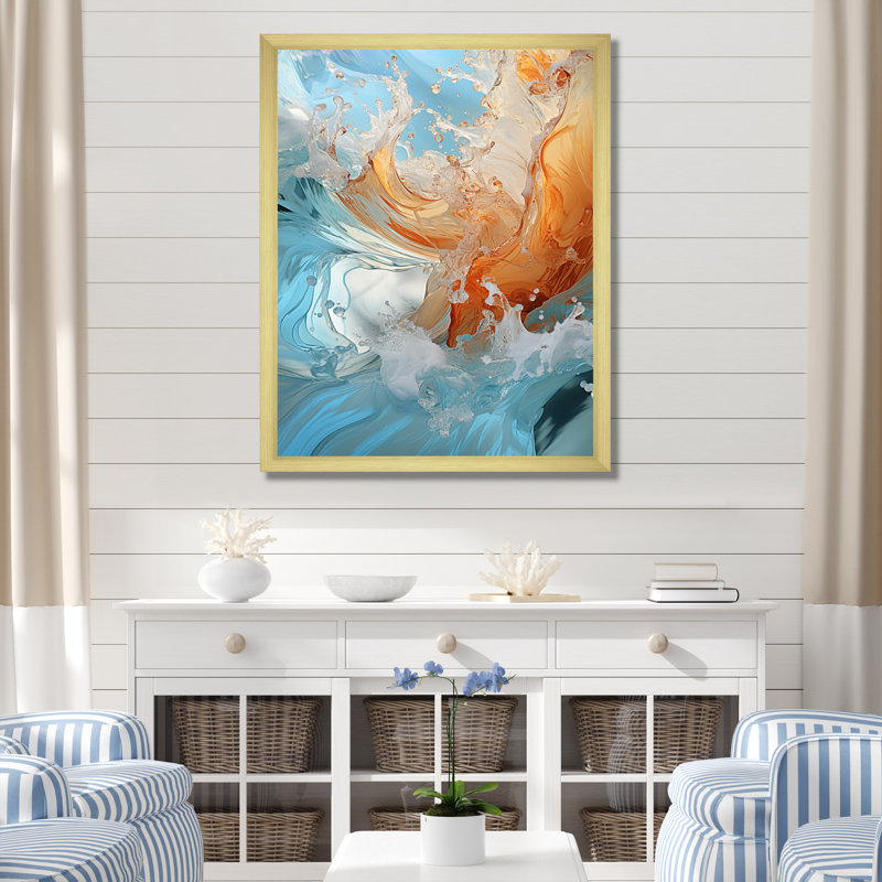 Jaeleah Beach, Oceanic Rhythms, impression sur toile, H 32 po x l 16 po x P 1 po, Encadrement doré