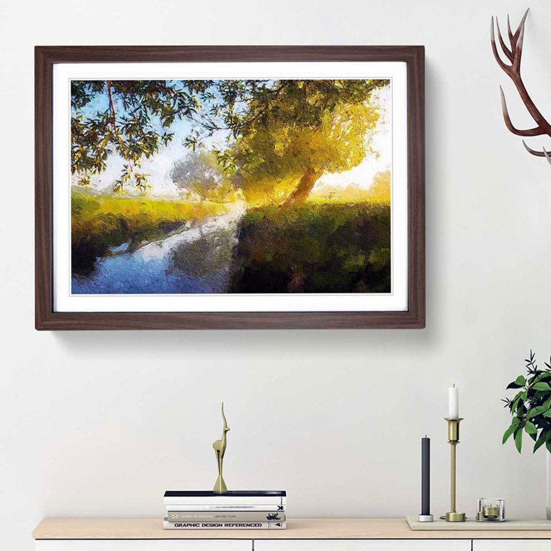Beverley Brook River in London - Framed Print, 33cm H x 45cm W x 2cm D, Walnut Framed