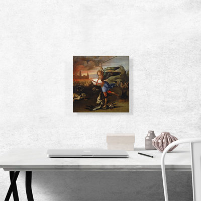 «Saint Michael and the Dragon 1505» par Raphael, reproduction d'art sur toile tendue