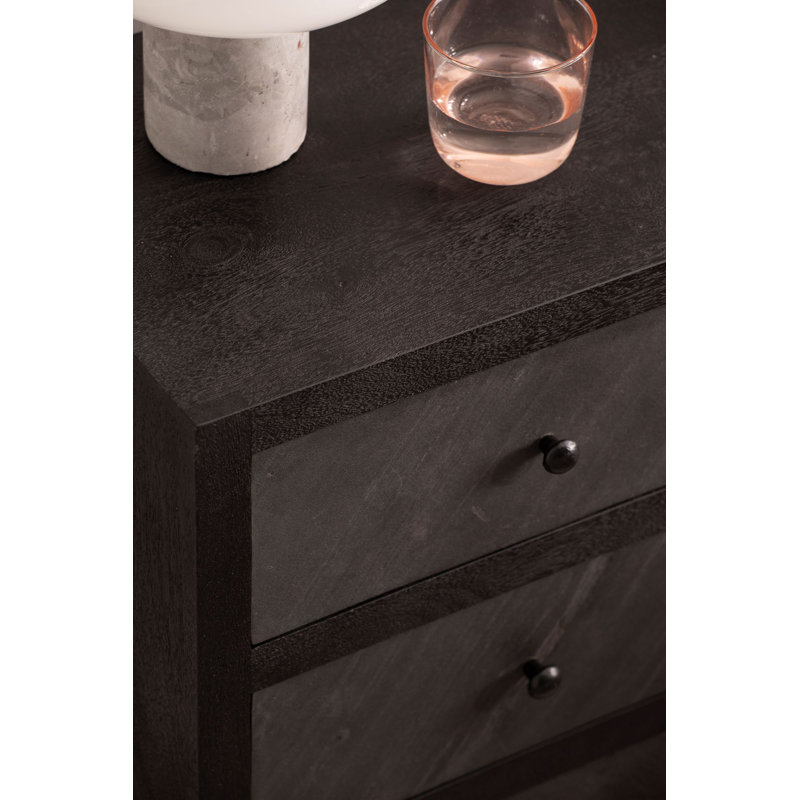 Stankiewicz Solid Wood Bedside Table, Black