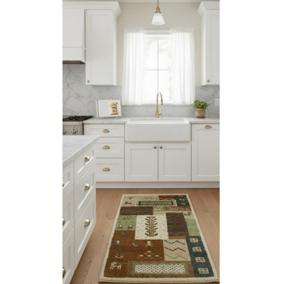 Tapis beige tribal 2 x 4 Indo Gabbeh