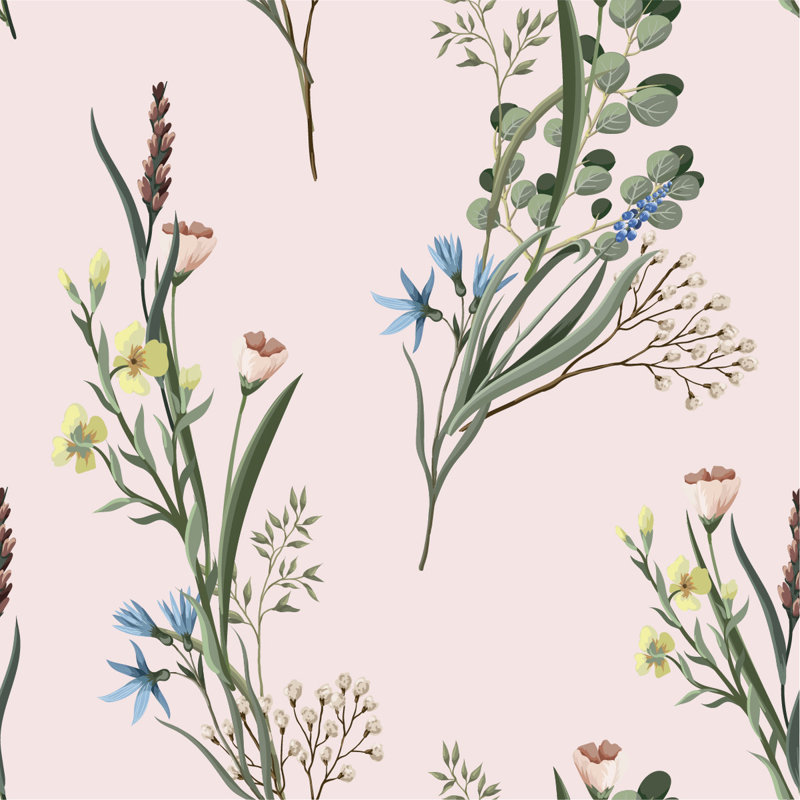 Floral Tile, 2.08' W x 18.75' L