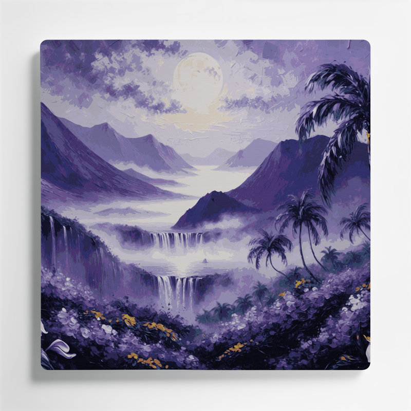 Art mural gris en métal Hawaiian Island, H 12 po x l 12 po