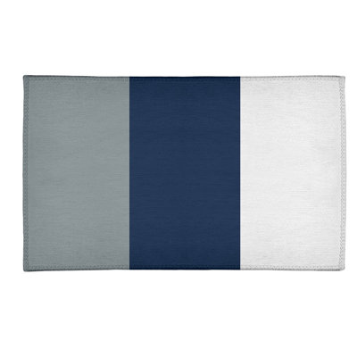 Tapis à rayures en poly-bleu