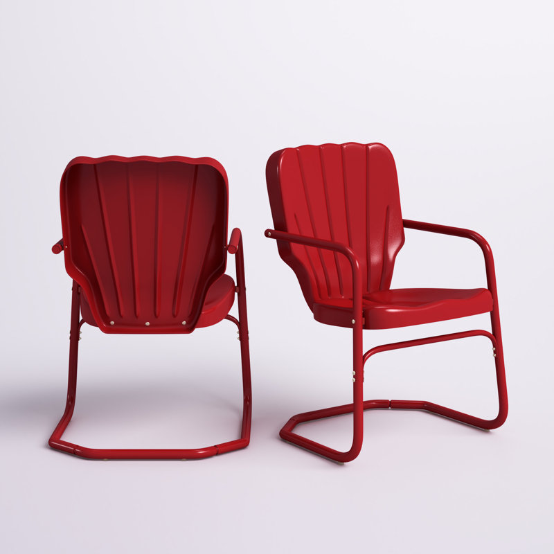 Kasen Outdoor Dining Armchair, Bright Red Gloss