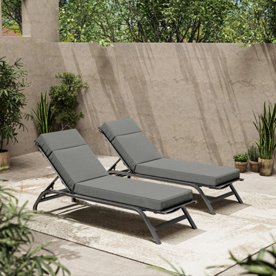 Coussin de chaise longue d'extérieur - Résistant aux intempéries, réversible, confort moelleux