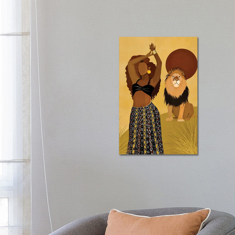 Maya par Bria Nicole-impression d’art graphique, Pas de tapis, H 26 po x l 18 po x 1,5 po, Toile tendue