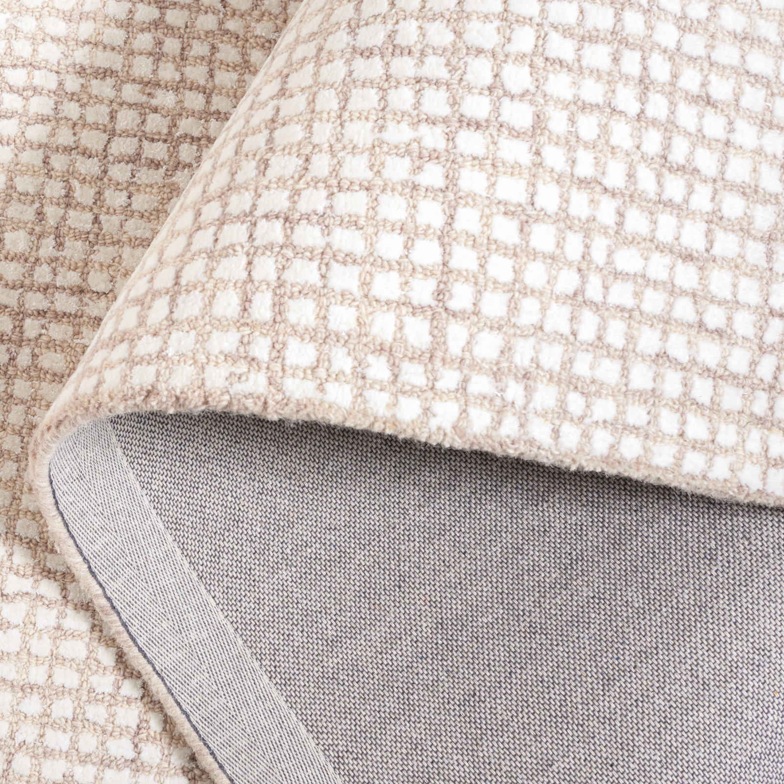 Rowe Ivory Beige Hand-Tufted Rug, Square 6'