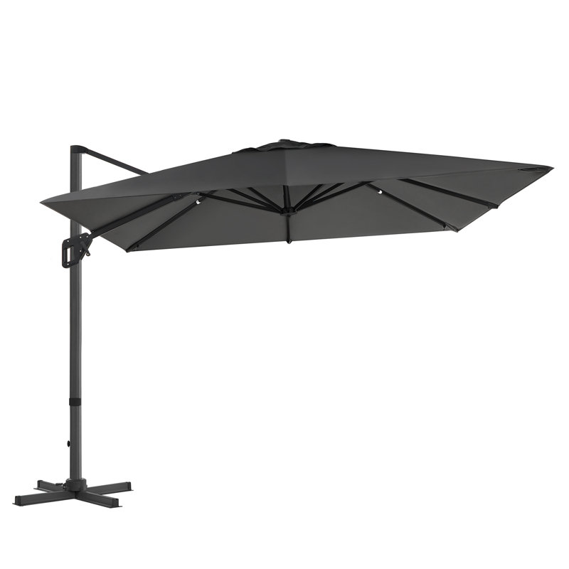 Cambriella Market Parasol, 253cm H x 290cm W x 290cm D, Dark Grey