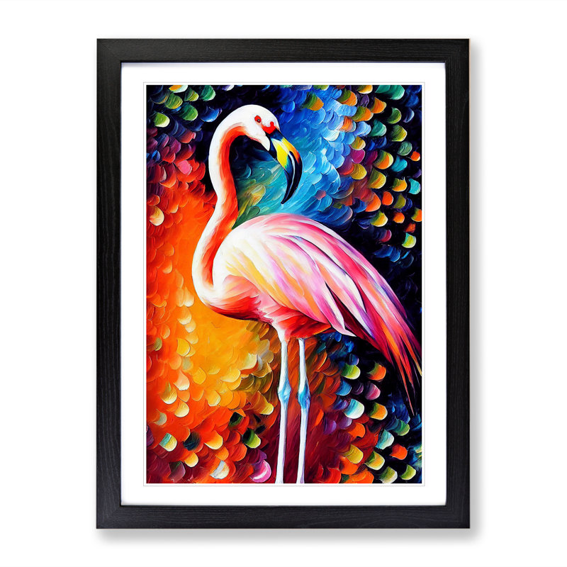 Flamingo Portrait No.3 - Framed Print, Black, 64cm H x 46cm W x 2cm D
