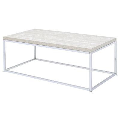 Light Oak And Chrome Coffee Table With Open Base