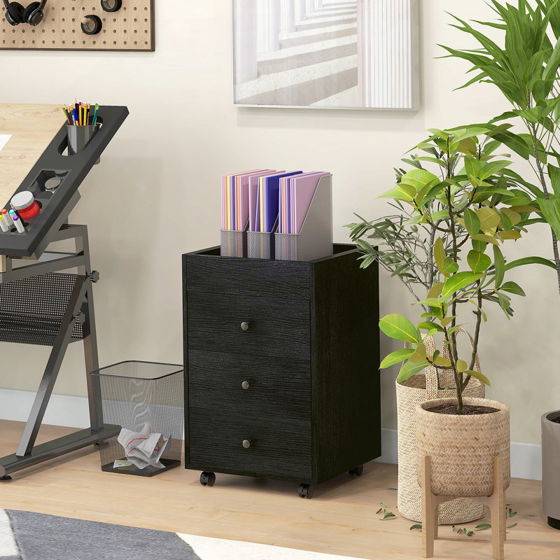 Armoire de rangement à tiroirs pour bureau à domicile, tiroir de bureau sur roulettes avec plateau amovible, support pour imprimante sous le bureau avec rangement,