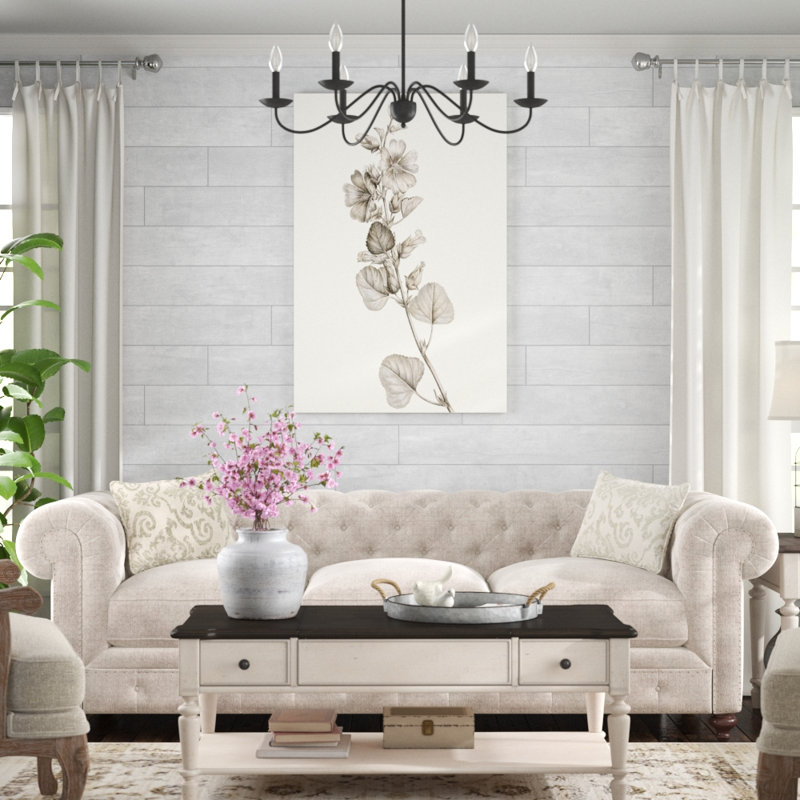 «Neutral Botanical Study I», peinture sur toile, H 48 po x l 32 po