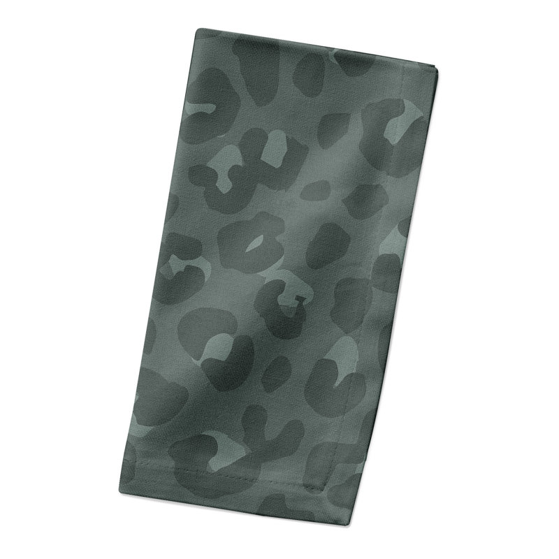 Draycen Cotton Animal Print Square Napkin, Gray