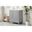 Meuble-lavabo 30 po avec lavabo, une porte avec tablette et trois tiroirs, porte à fermeture douce, gris-150455891