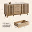 Buffet 61,4 "avec rangement, armoire de rangement cannelée avec portes coulissantes et 4 tiroirs-271332245