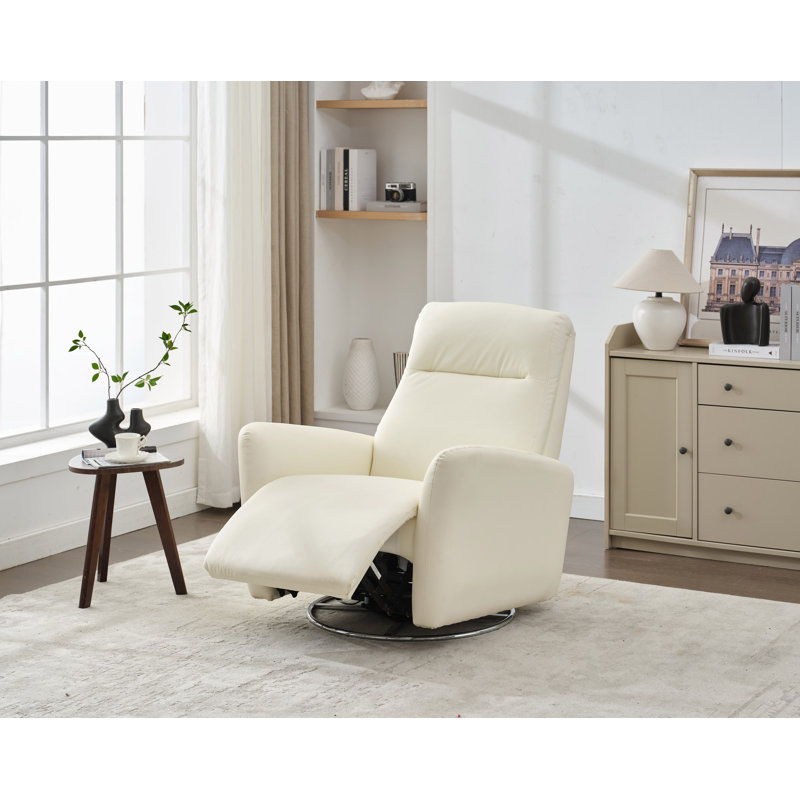 Fauteuil inclinable et pivotant en similicuir PU, Blanc