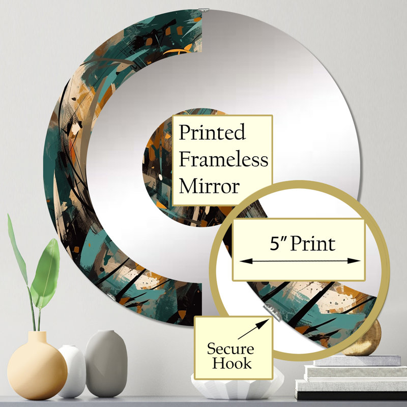 Acesen - Miroir mural demi-cercle, 31,4 po x 31,4 po