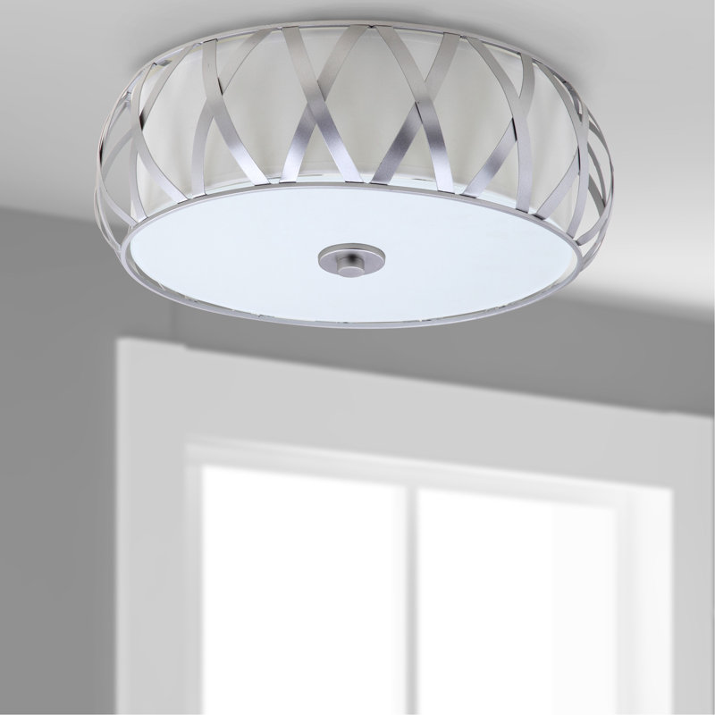 Izabelle Fabric Flush Mount, Chrome