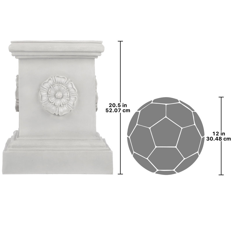 Rosette piédestal anglais, H 20,5 po x l 16,5 po x P 16,5 po