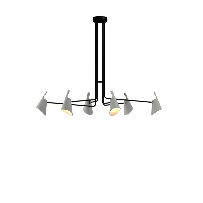 Chandelier, 43.11" H x 39.76" W x 25.79" D, 4, Organic White