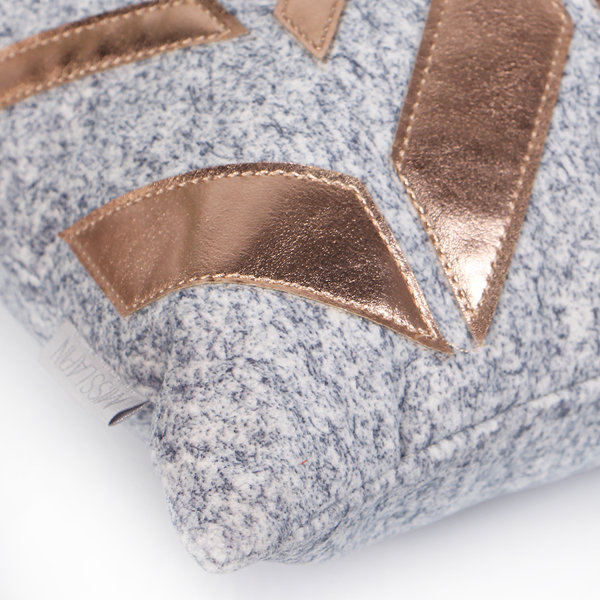 Chevron Faux Leather Throw Pillow, No Fill, Pillow Cover