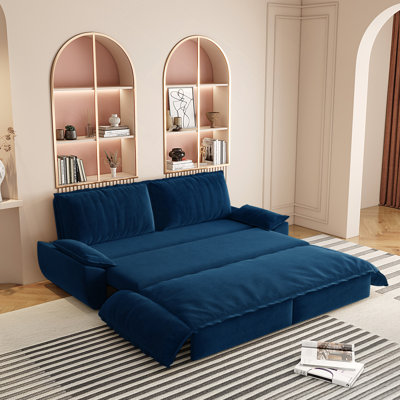Canapé-lit escamotable de 73,2 po, canapé-lit convertible 3-en-1, causeuse multifonctionnelle en velours