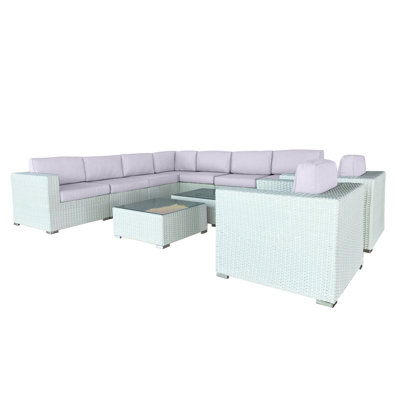 Ensemble de conversation modulaire avec coussins 11 pièces Aviara