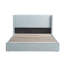 Lit plateforme de rangement relevable de style scandinave moderne, en velours côtelé, bleu pâle, avec tête de lit à oreilles et revêtement en velours côtelé.-1438858257-1438858259