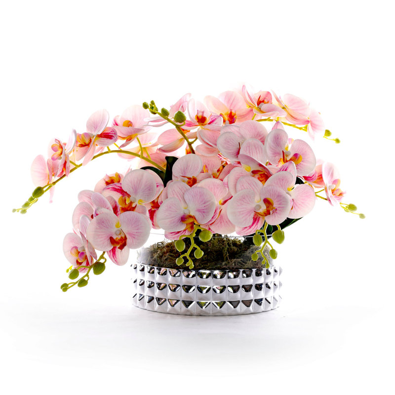 Pink Faux Orchids Center Piece Arrangement
