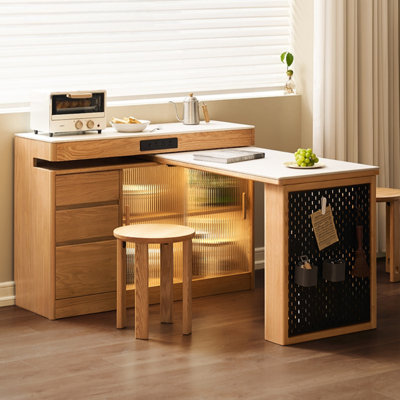 Modern Minimalist Burlywood Dining Table