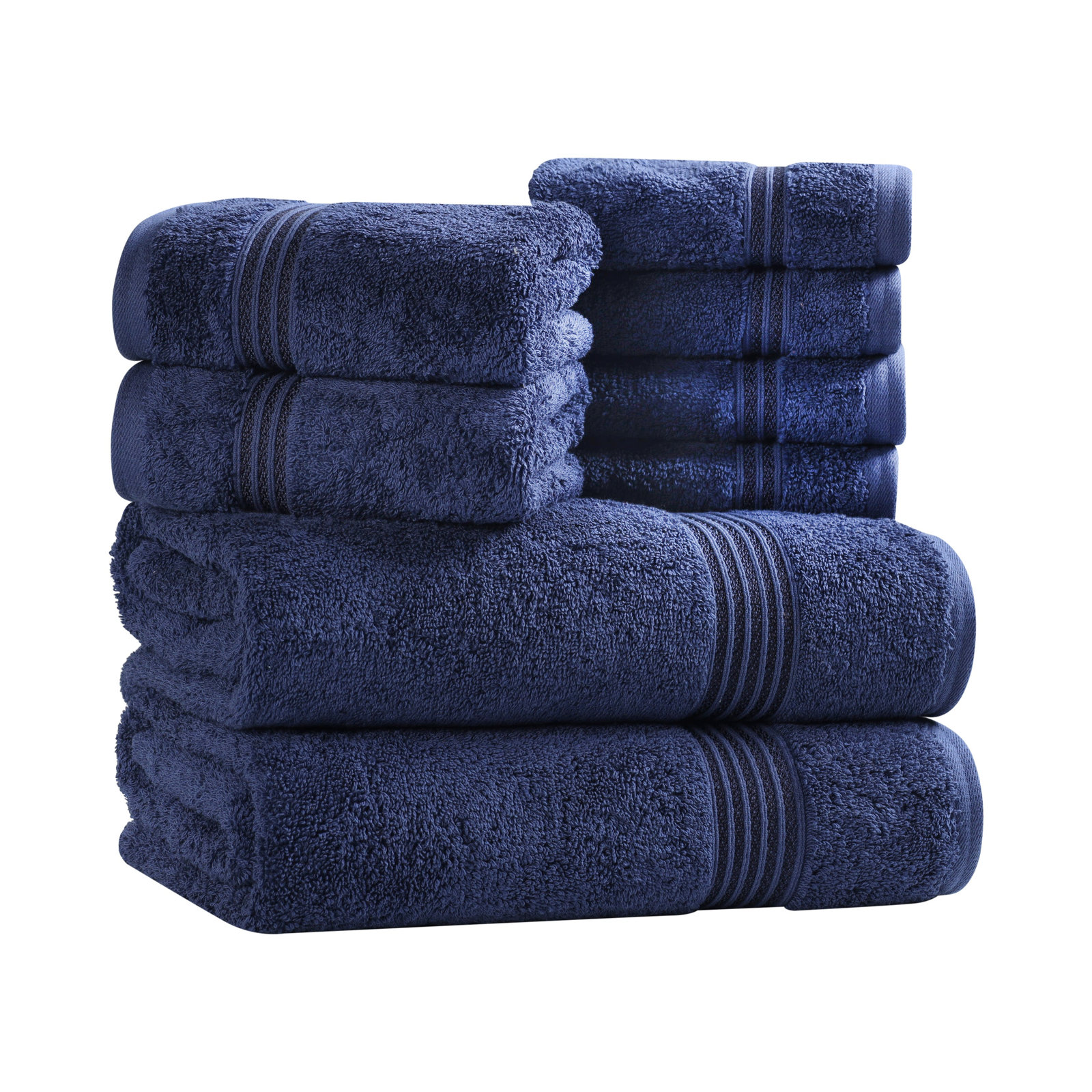 Alexia 8-Piece Egyptian Cotton Towel Set, Navy Blue