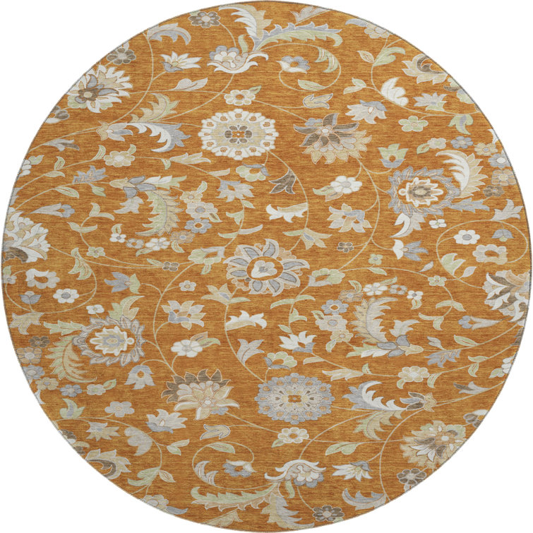 Premium Machine Washable Goulven AMF1006 Floral Rug