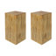 Wood-Look Square-Column MGO End Table, Wood-Like Distressed Finish, Mix With Different Heights, Indoor Outdoor Use-840068748-840068744