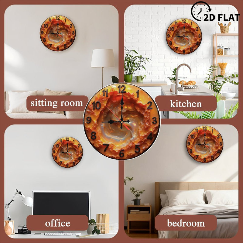 Horloge avec chiffres tourbillonnants