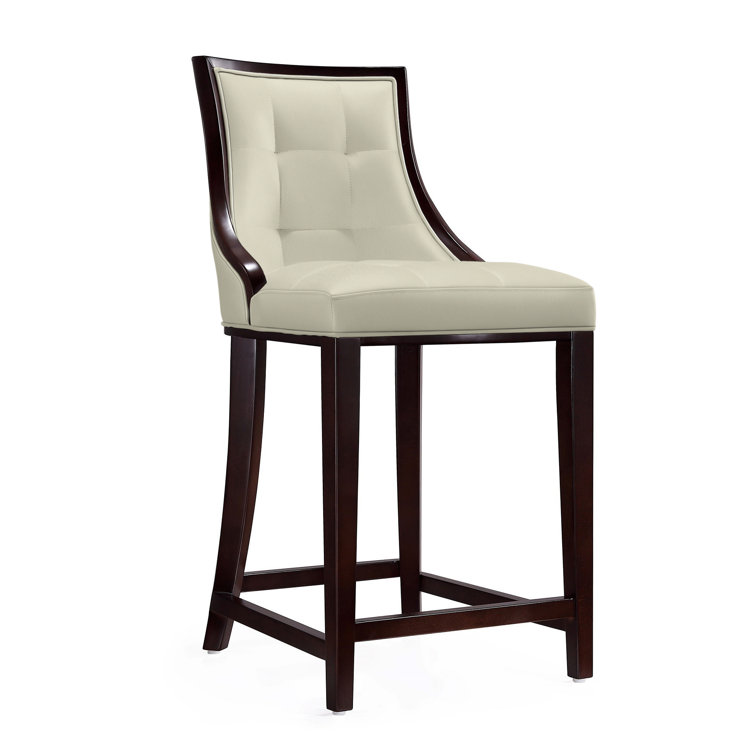 Upholstered Counter Stool with Solid Wood Frame