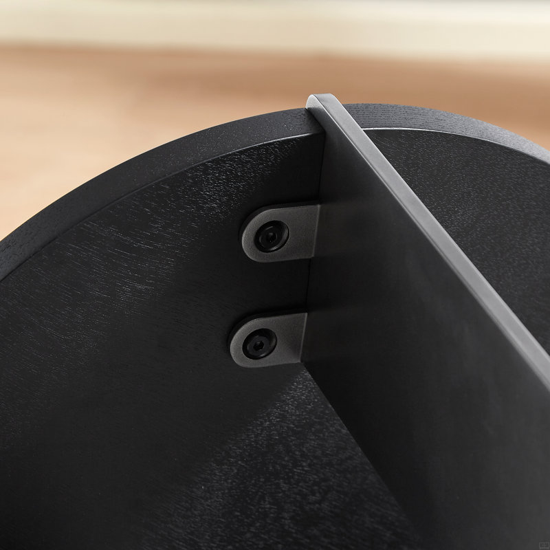 Table basse ronde avec pieds Metel, Plateau noir / base noire