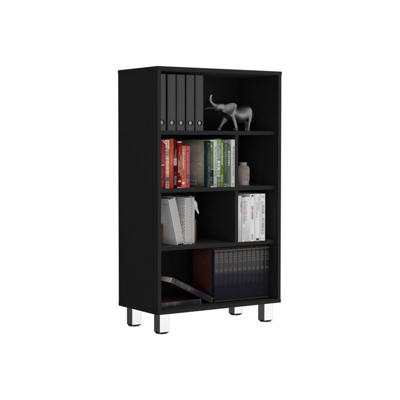 Bibliothèque H 40,6 ", 6 tablettes, 4 pieds, noir
