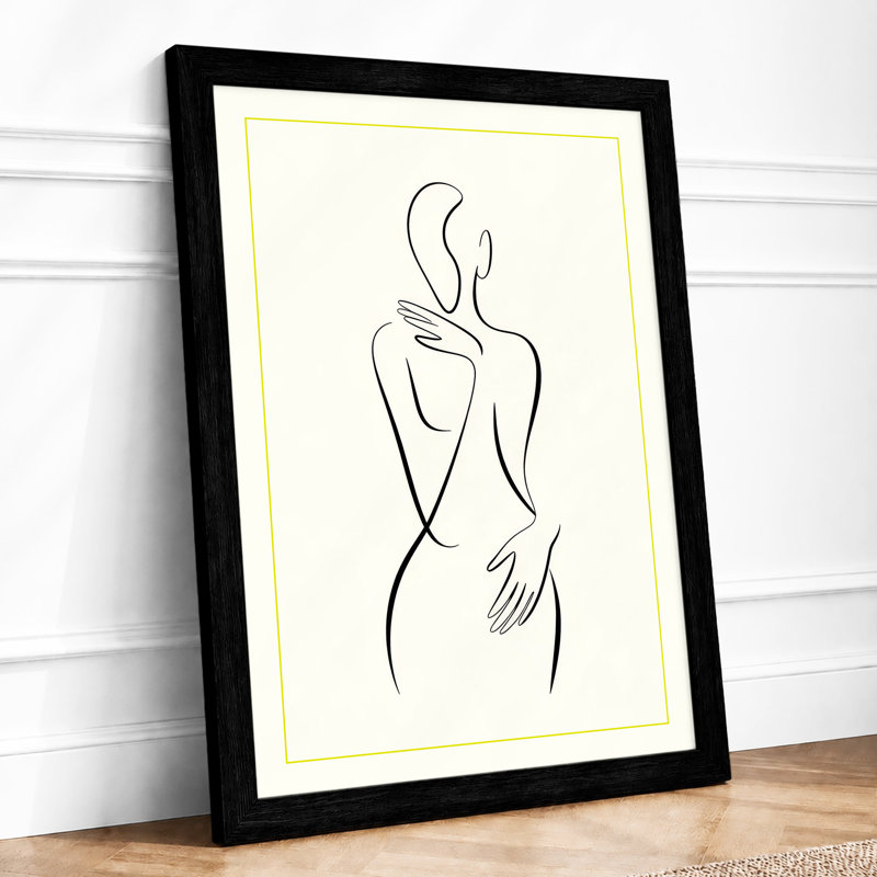 Contoured Figure Study Minimalist - Print, Black, A4 - 29.7 x 21.0 cm
