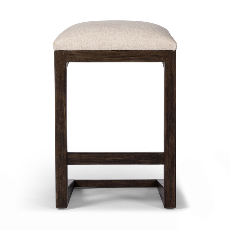 Tabouret Cicily, Tabouret de comptoir (siège d'une hauteur de 27 p, Chêne brun de Sienne