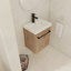 Meuble-lavabo flottant mural avec évier en céramique-715614102-715614103