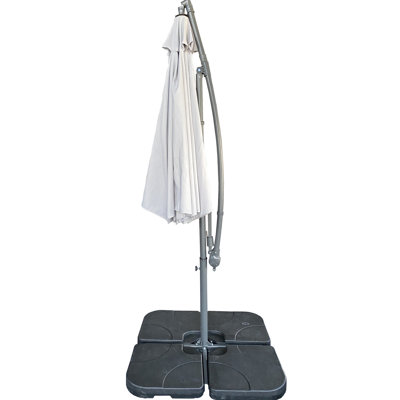 Parasol extérieur en porte-à-faux 10 pi gris - Conception portative, pratique pour les voyages Décalage de patio gris