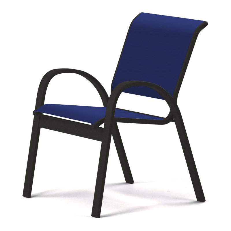 Chaise de patio empilable Hiraku, Atlantide, Noir texturé