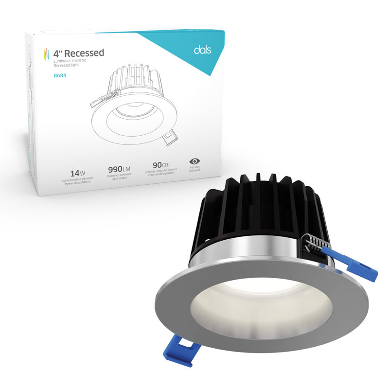 Panneau lumineux DEL rond 4 po, Nickel satiné
