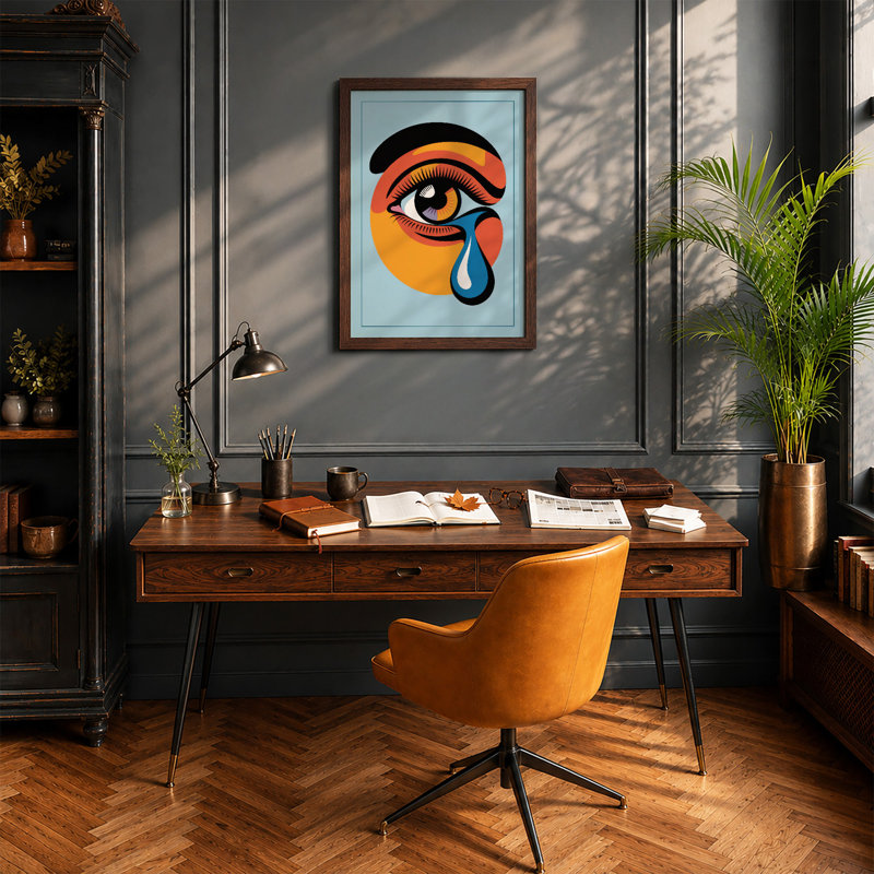 Tear in Silence Modern - Framed Print, A1 - 84.1 x 59.4 cm, Walnut