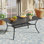 Rectangular Outdoor Patio Dining Table With Storage Shelf