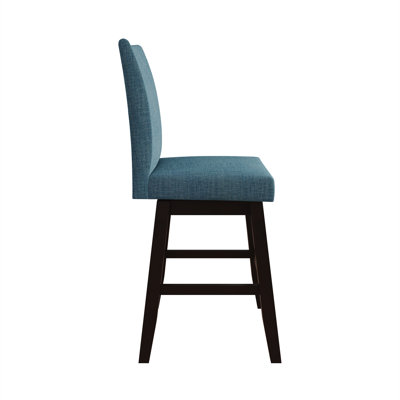 5-Piece Counter-Height Dining Set with Cushioned Linen Chairs and Square Table, Teal