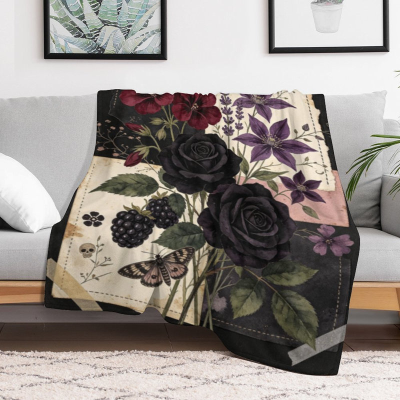 Jeté en flanelle foncé Darkber Blackberr, 40 po x 50 po