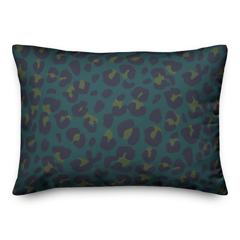 Coussin lombaire rectangulaire à imprimé animal, Bleu
